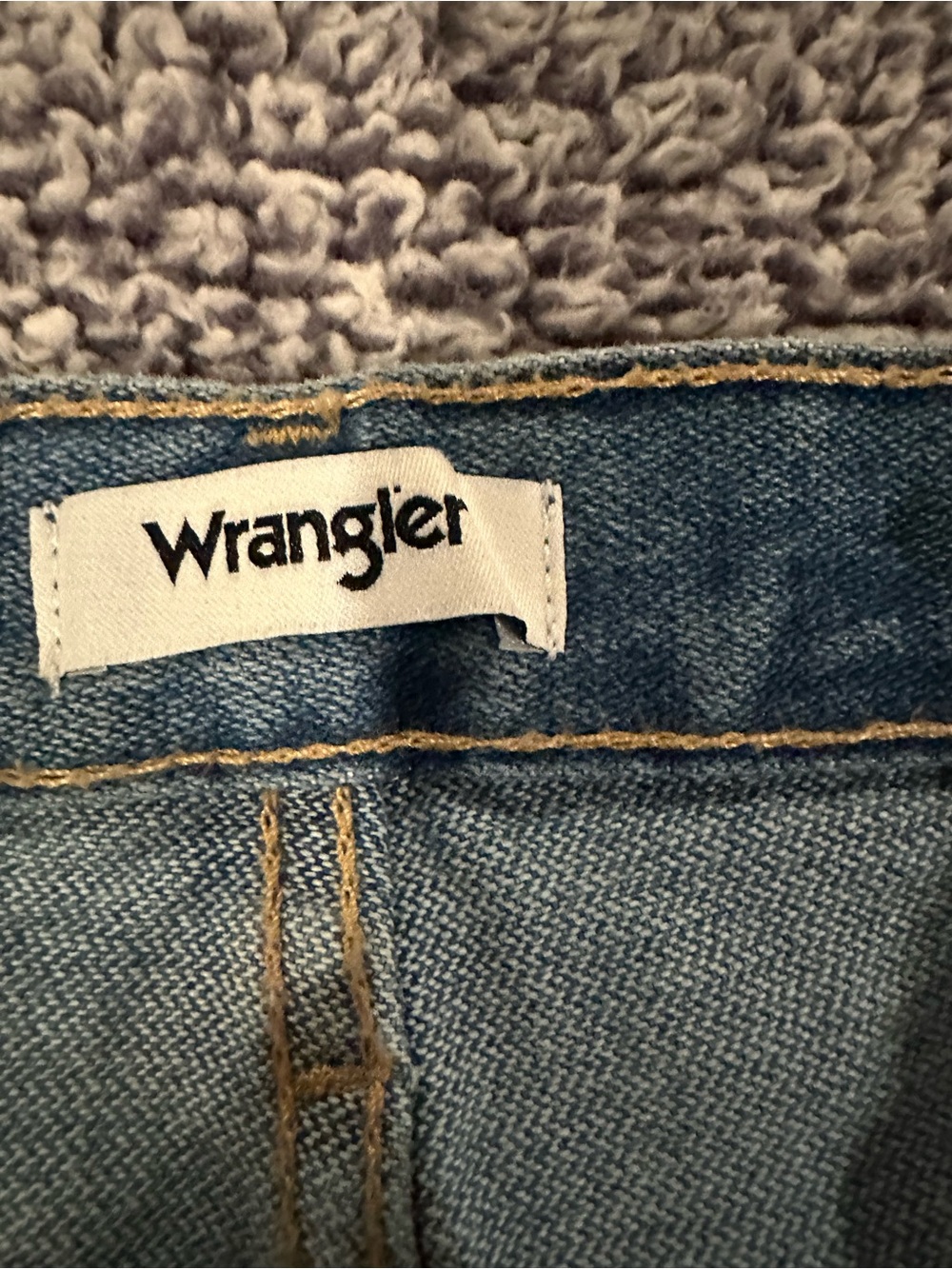 Wrangler Dark Blue Frayed Denim Cutoff Shorts - Picture 3 of 4